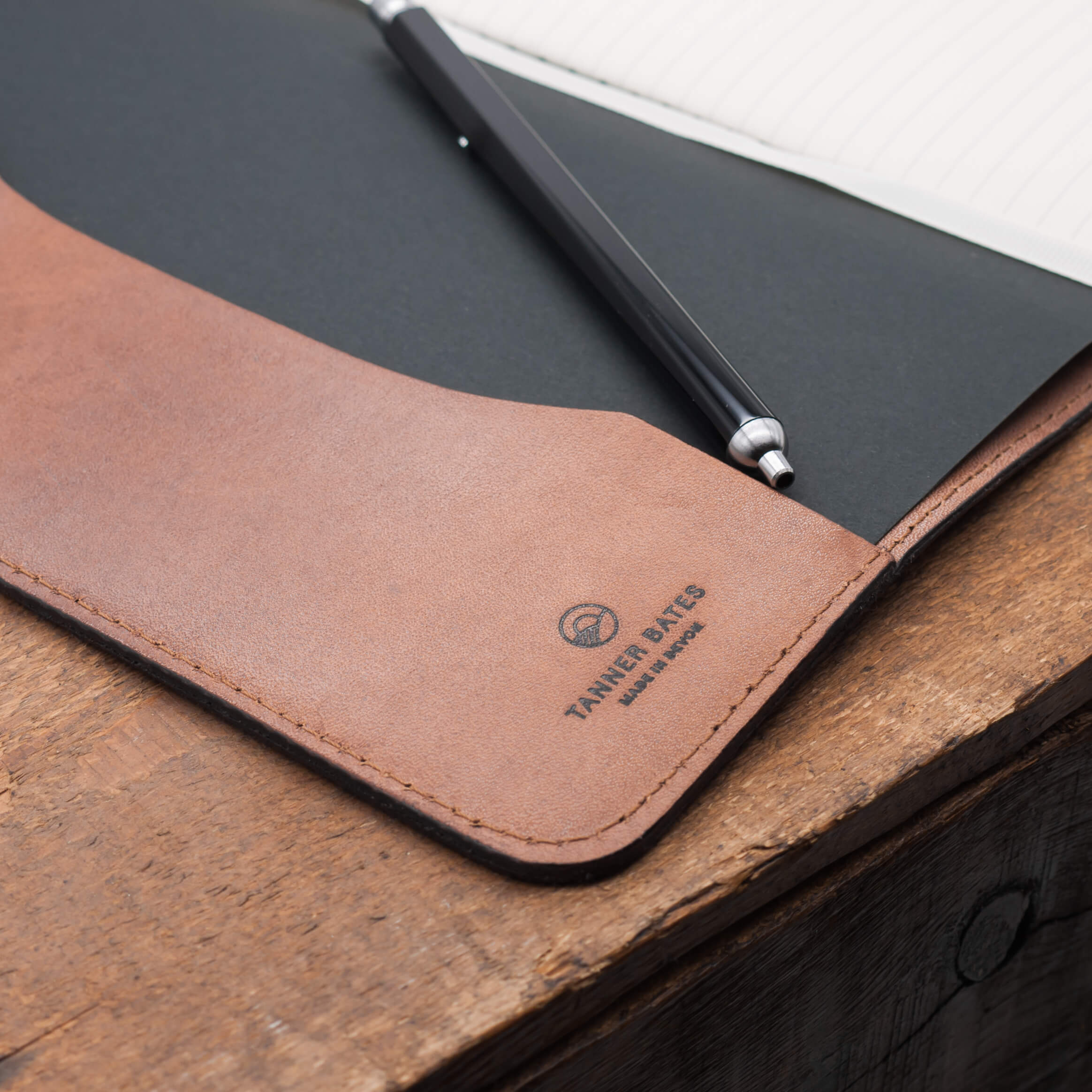 Leather Bound Moleskine Cahier-Tanner Bates