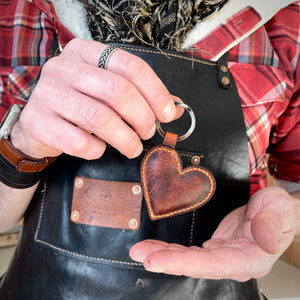 Love Heart Leather Key Ring-Tanner Bates