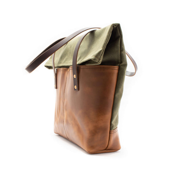 Canvas and leather 2025 tote